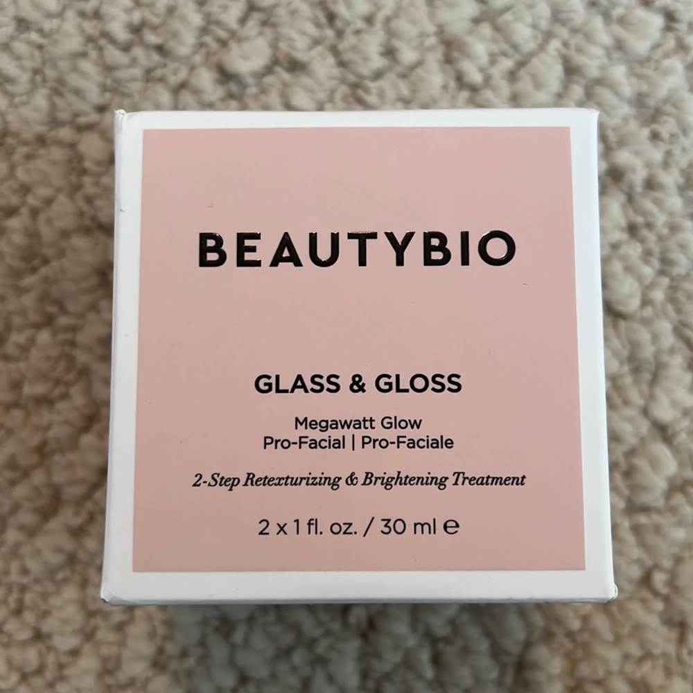 BeautyBio
Glass & Gloss 2-Step Facial Retexturizing & Brightening Treatment NWT